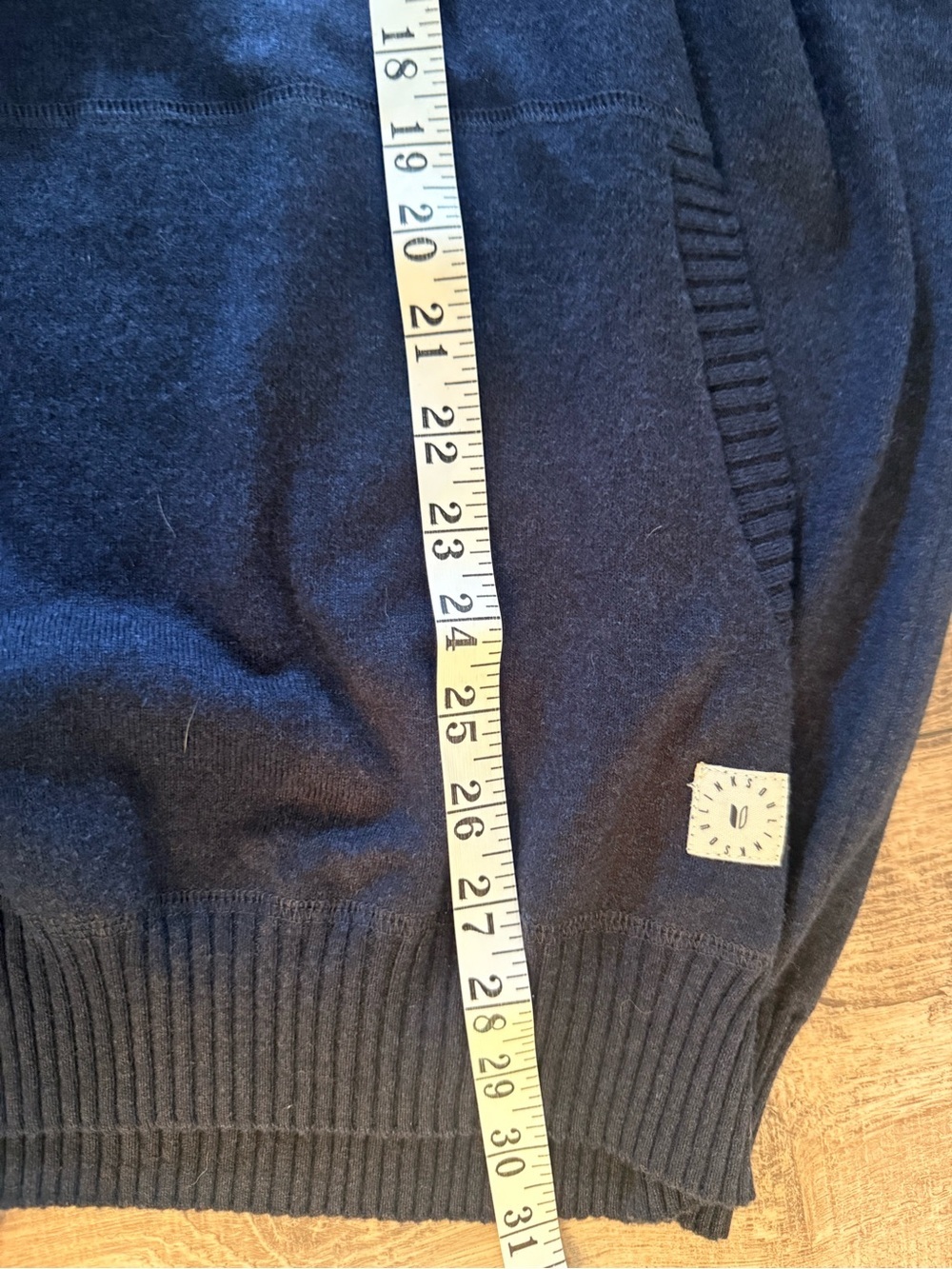 NWT Linksoul Cotton Cashmere Hooded Sweater Large Navy - Picture 6 of 9